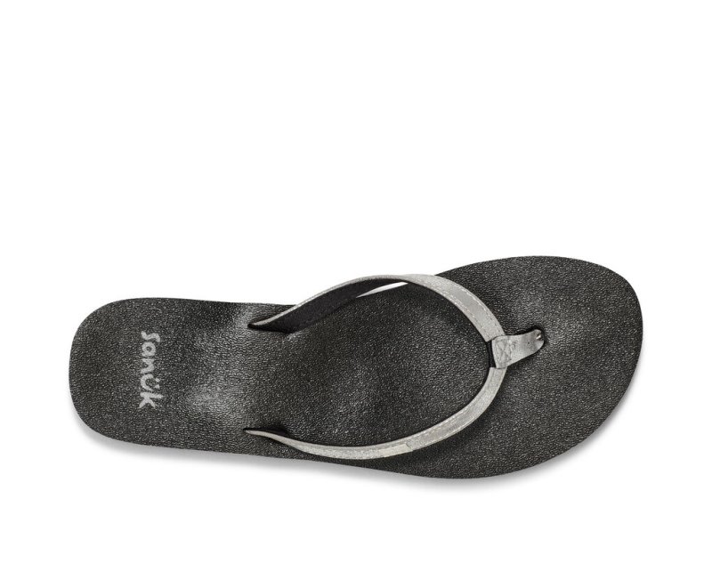 Sanuk Yoga Joy Shimmer Women's Flip Flops Silver | Canada 108OKI